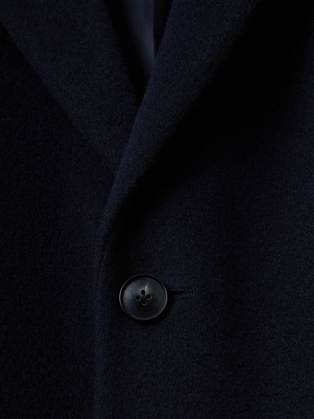 Reiss Wool Blend Single Breasted Epsom Overcoat in Navy