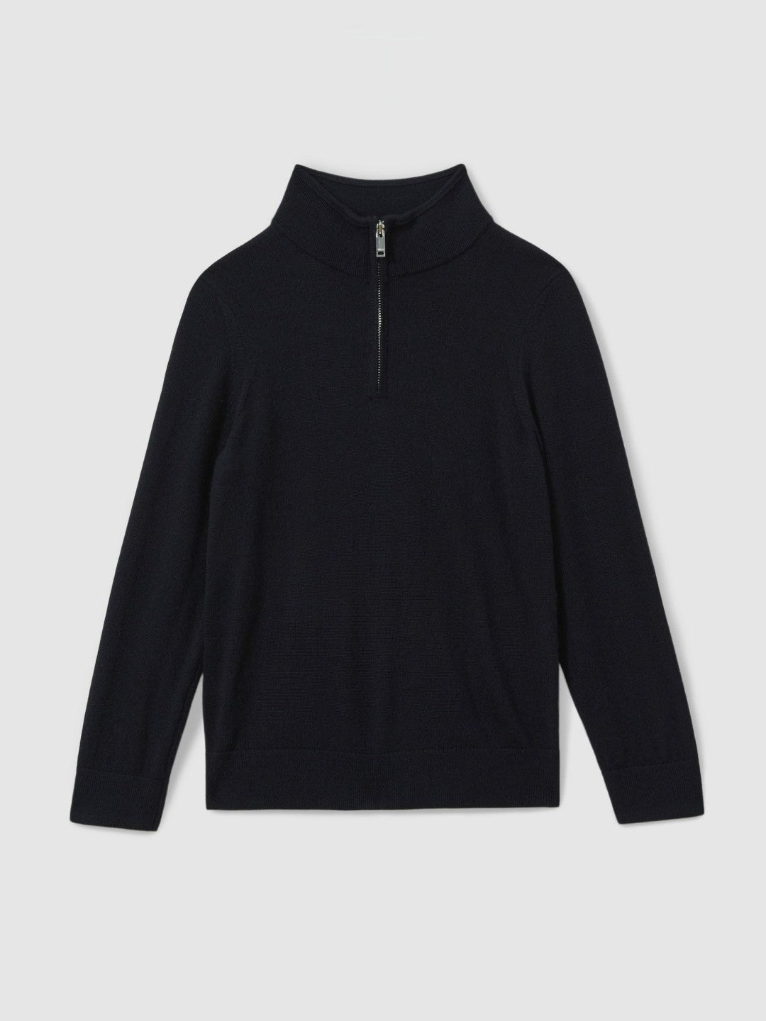 Reiss 3-9 yrs Merino Wool Half-Zip Funnel Neck Jumper in Navy