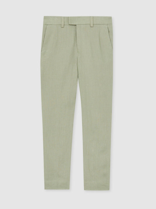 Reiss Linen Suit Shorts in Apple