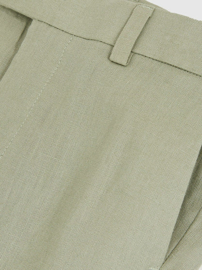 Reiss Linen Suit Shorts in Apple
