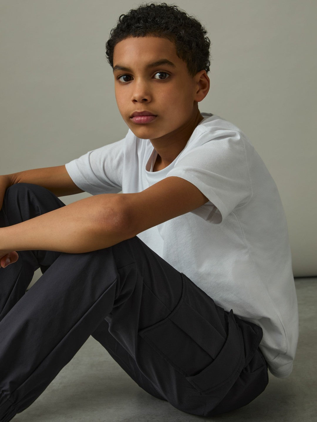 Reiss 3-9 yrs Technical Drawstring Cuffed Cargo Trousers in Navy