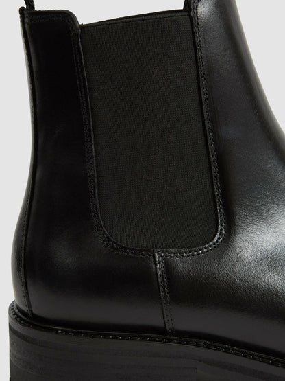 Reiss Leather Chelsea Boots in Black