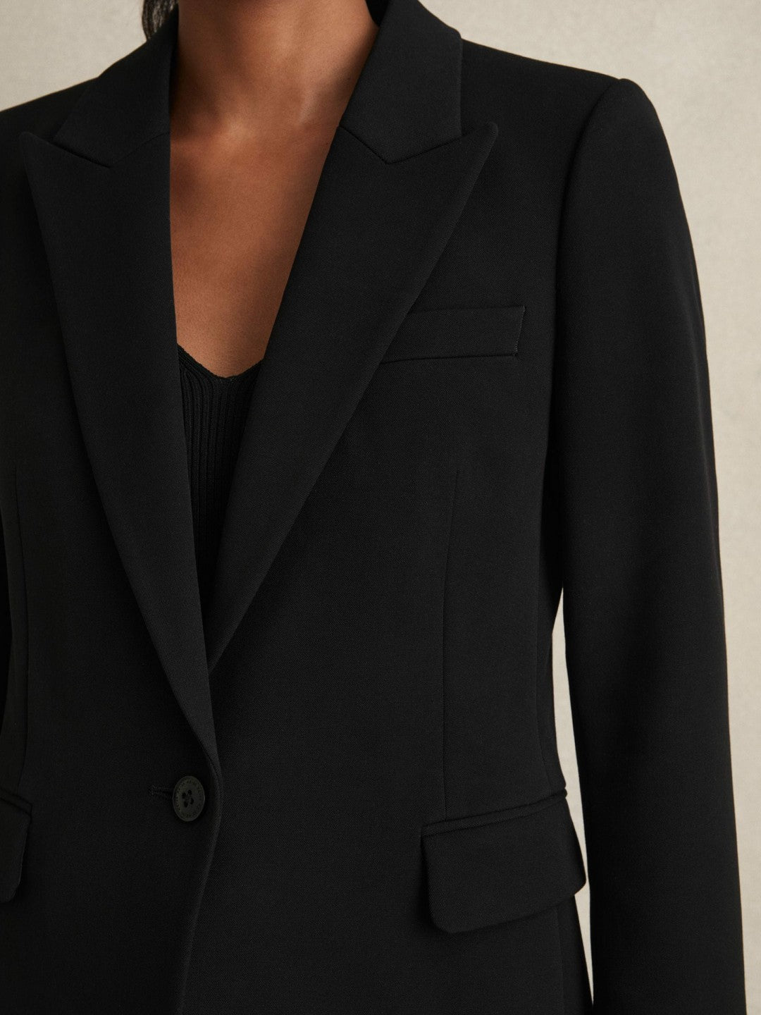 Reiss Tailored Single Breasted Suit Blazer in Black