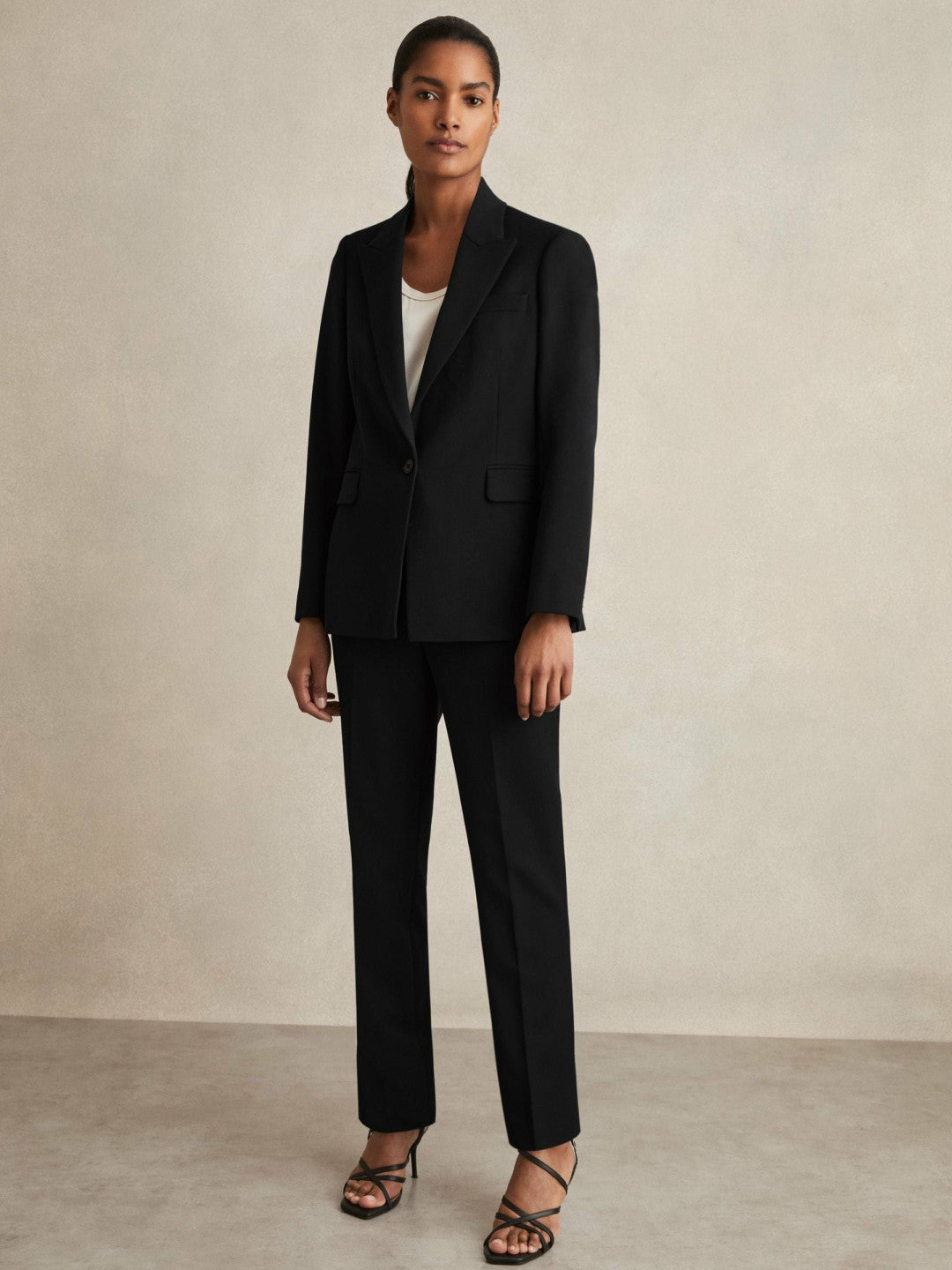 Reiss Tailored Single Breasted Suit Blazer in Black