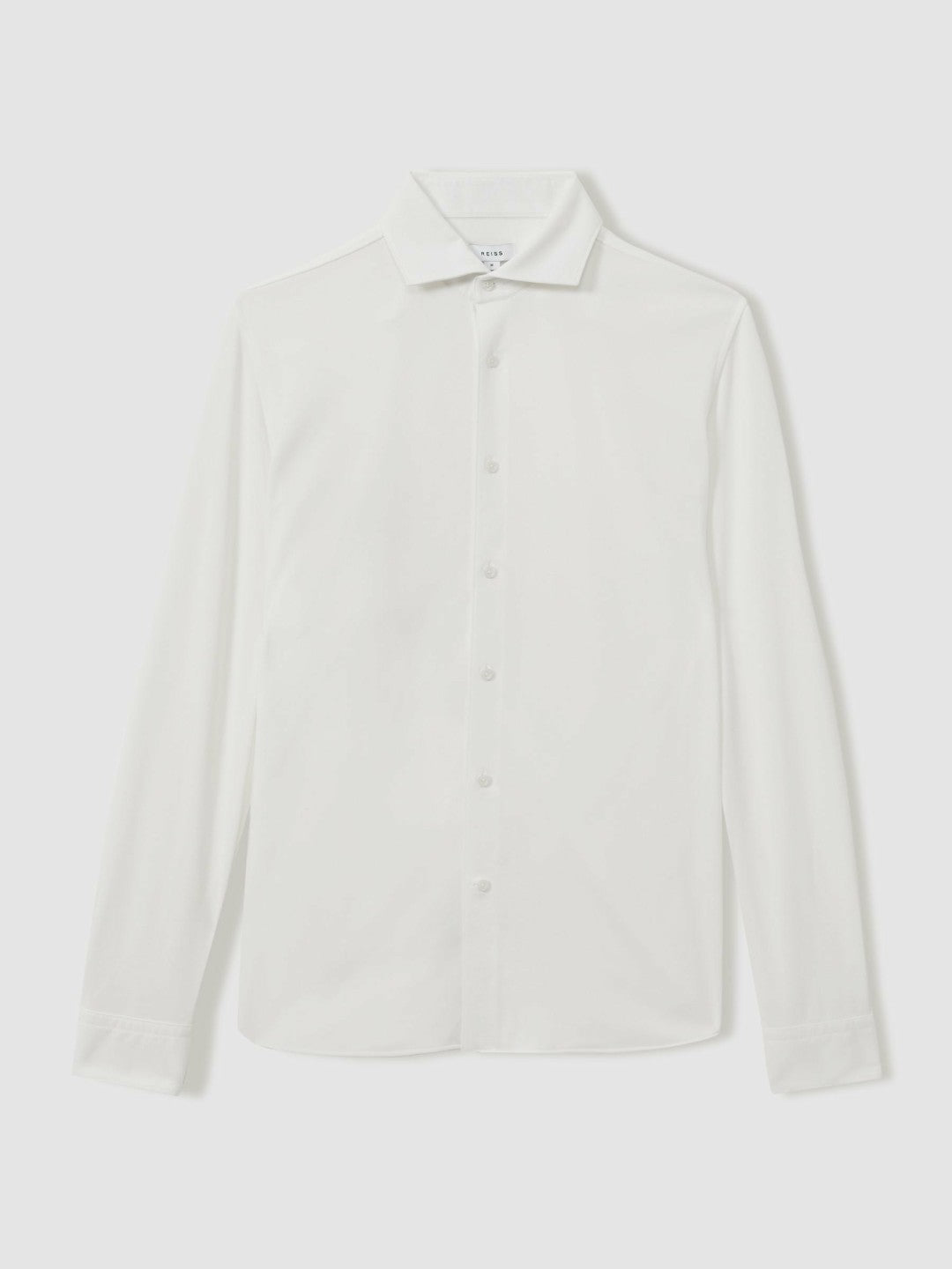 Reiss Modal Blend Cutaway Collar Shirt in White