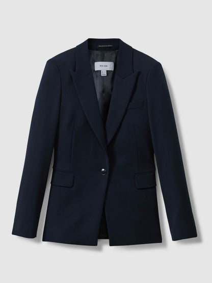 Reiss Petite Tailored Single Breasted Suit Blazer in Navy