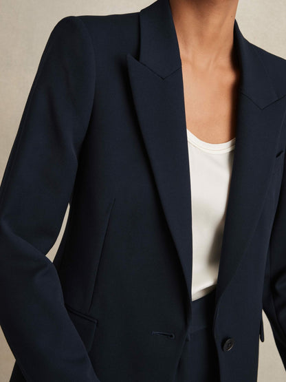Reiss Petite Tailored Single Breasted Suit Blazer in Navy