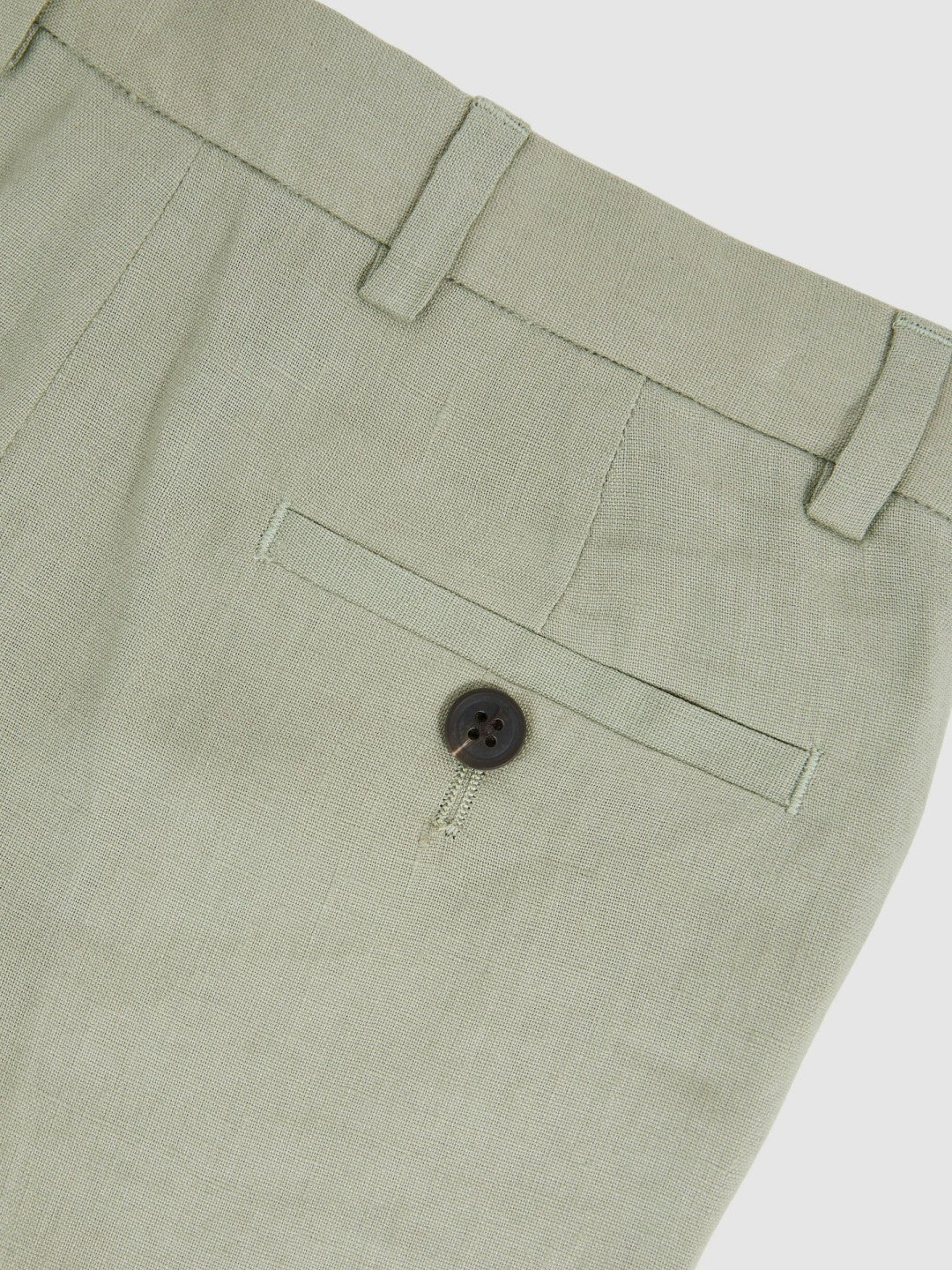 Reiss 13-14 yrs Slim Fit Linen Adjustable Trousers in Apple