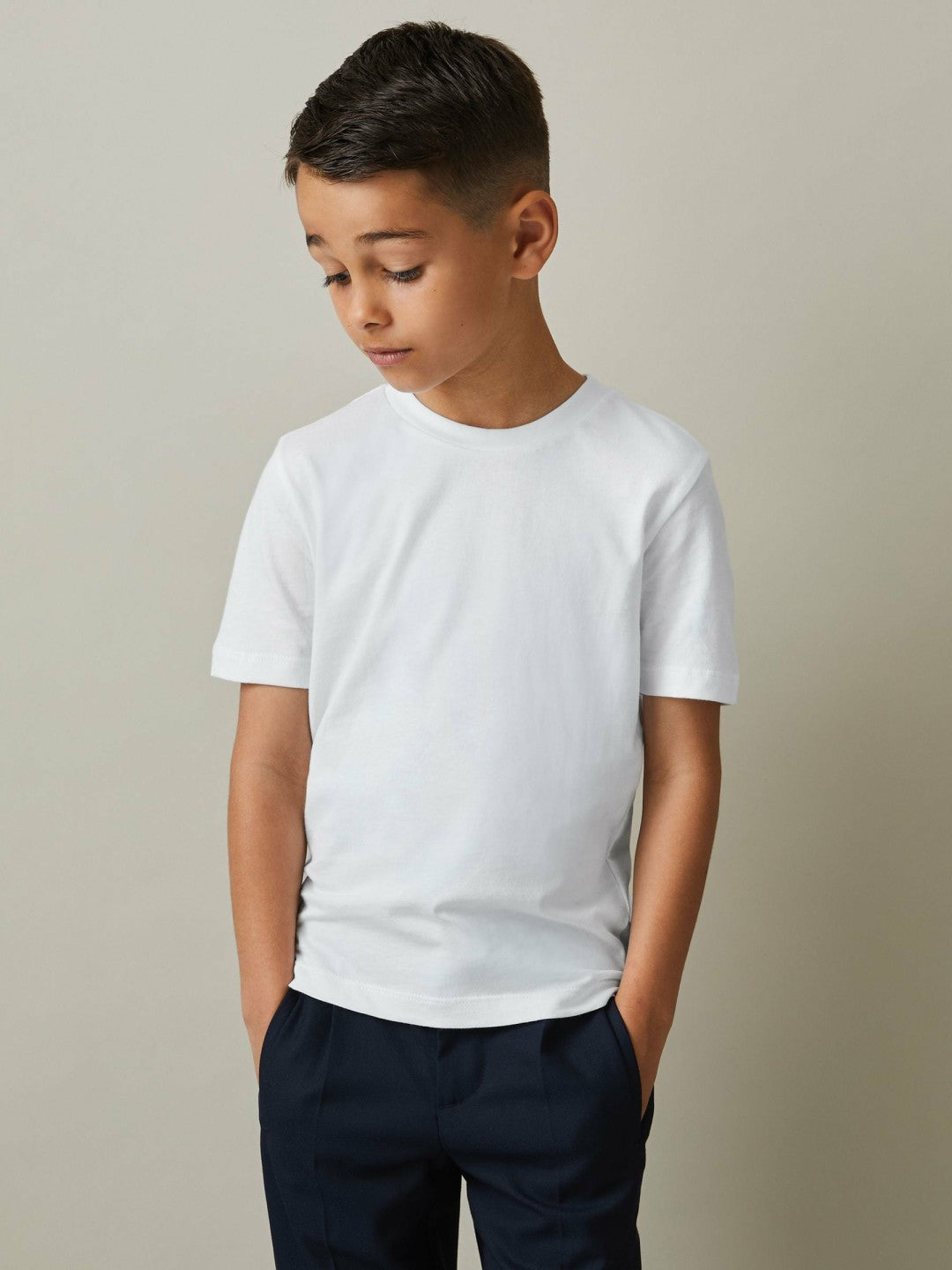 Reiss 9-13 yrs Three Pack Of Crew Neck T-Shirts in White