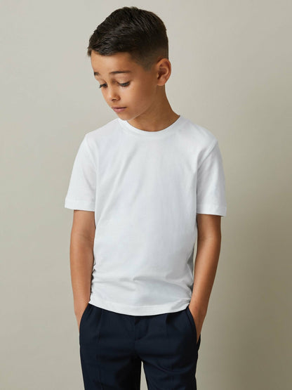 Reiss 9-13 yrs Three Pack Of Crew Neck T-Shirts in White