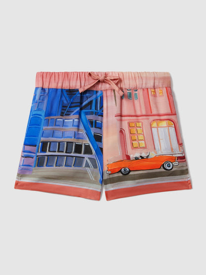 Reiss Junior McLaren F1 Miami Drawstring Shorts in Pink Multi