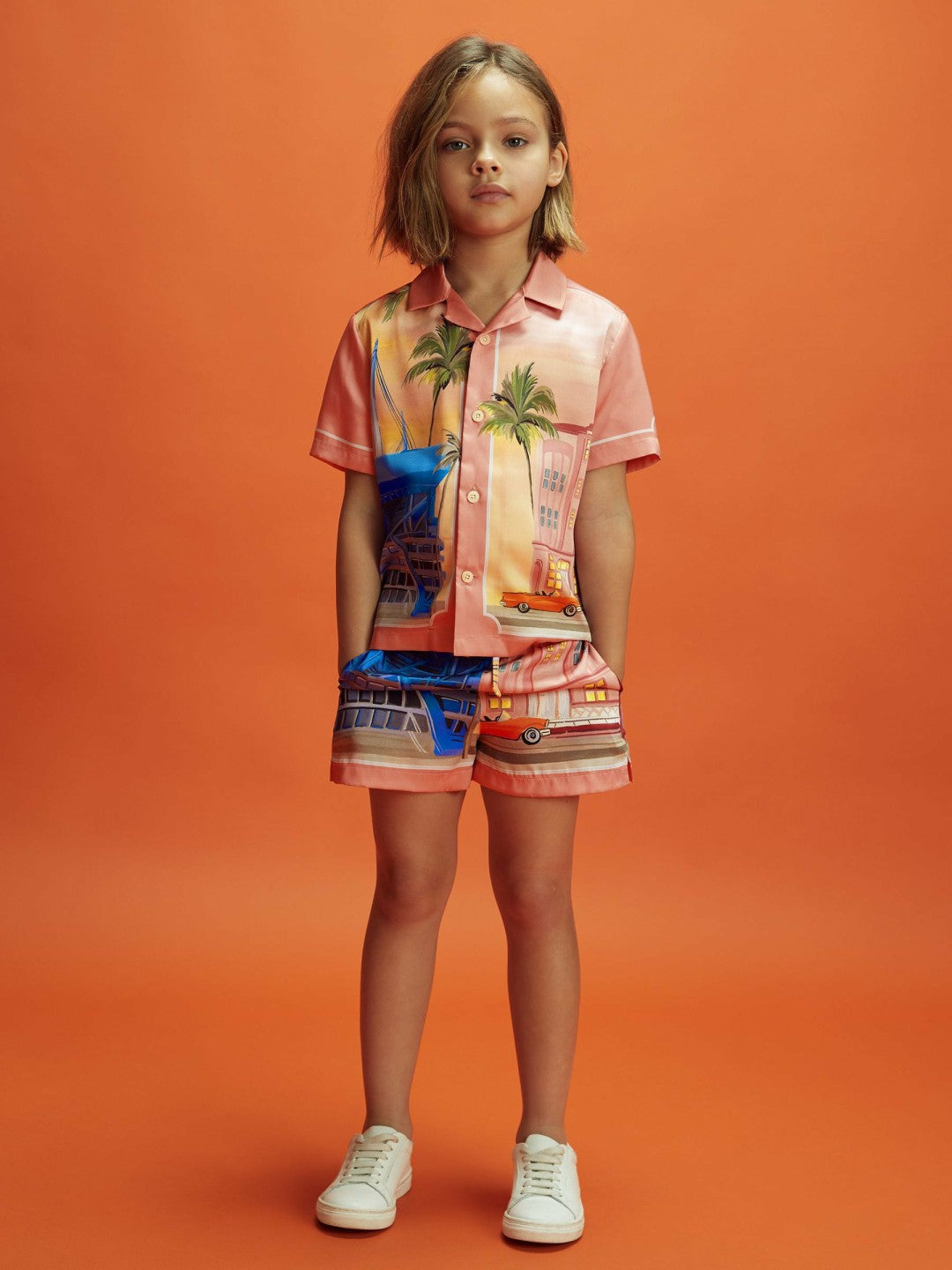 Reiss Junior McLaren F1 Miami Drawstring Shorts in Pink Multi