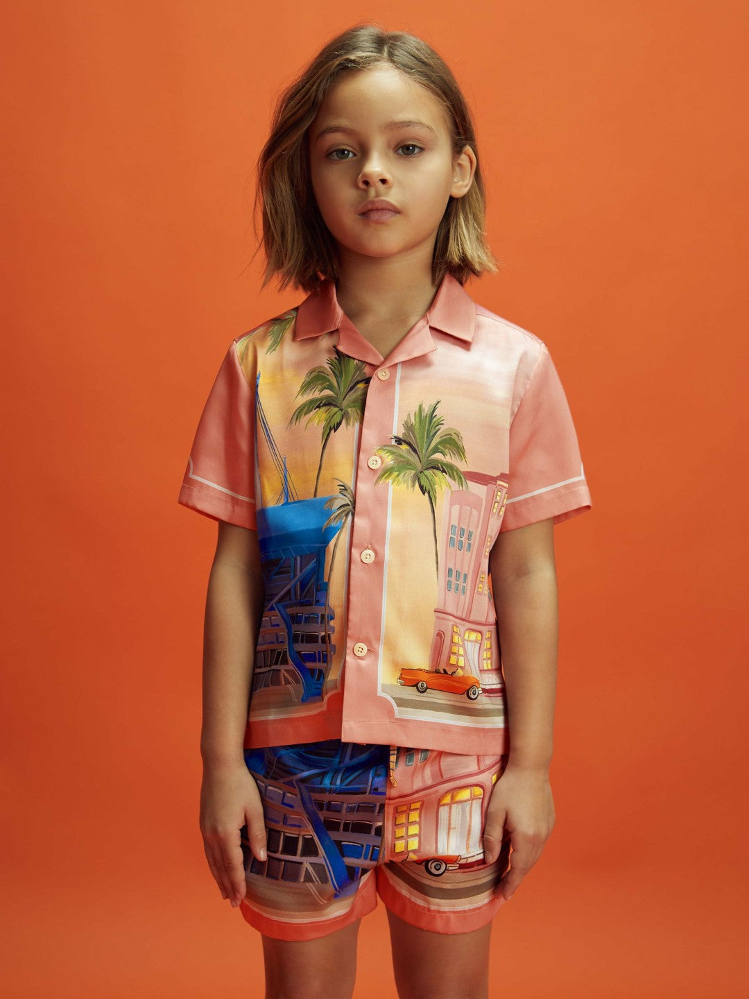 Reiss Junior McLaren F1 Miami Drawstring Shorts in Pink Multi