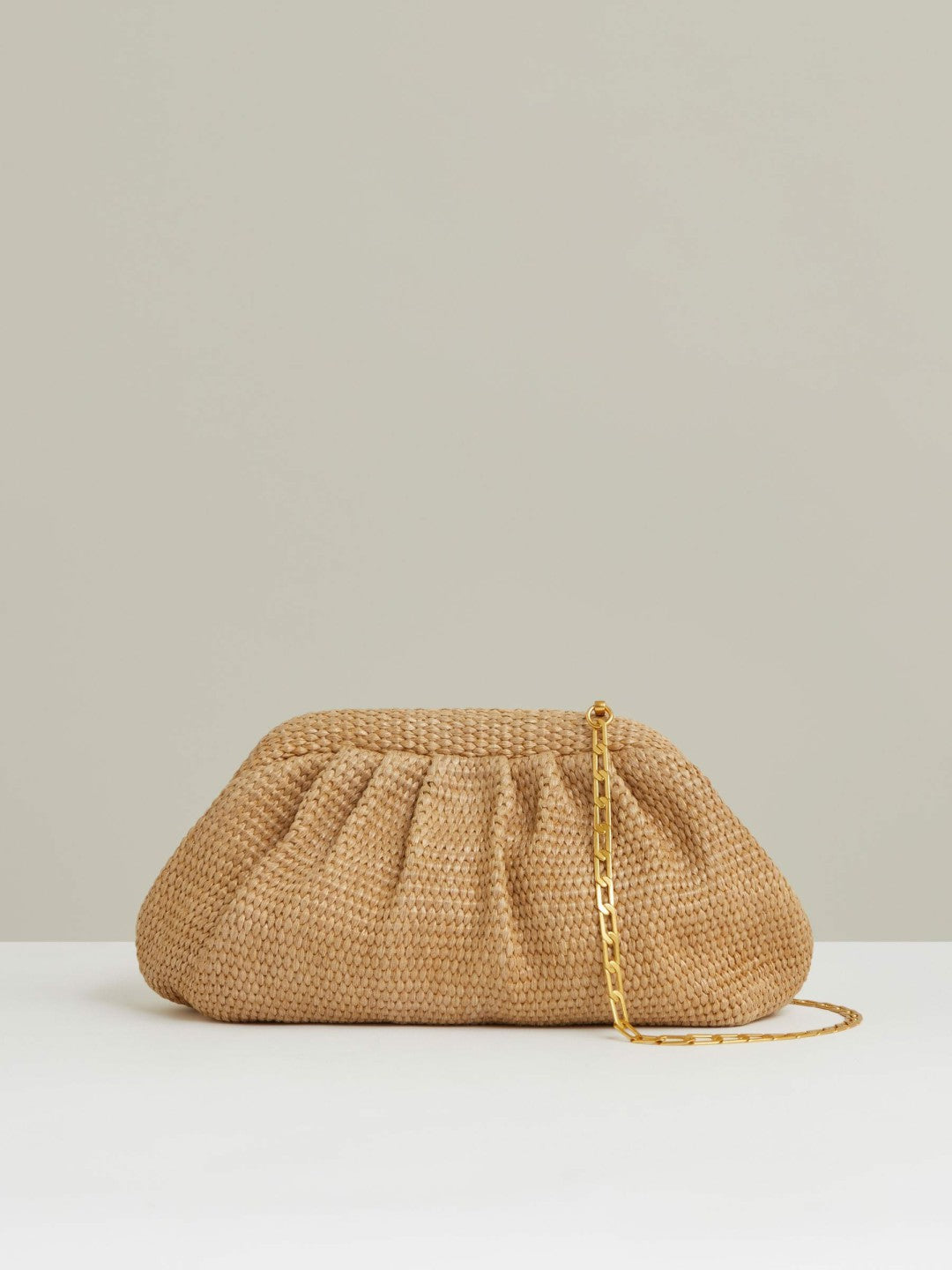 Reiss Raffia Clutch Bag in Natural