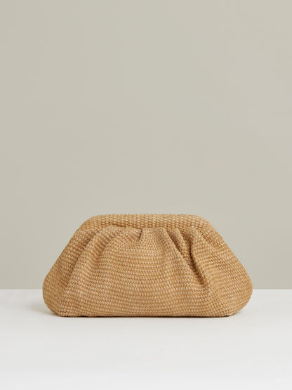 Reiss Raffia Clutch Bag in Natural