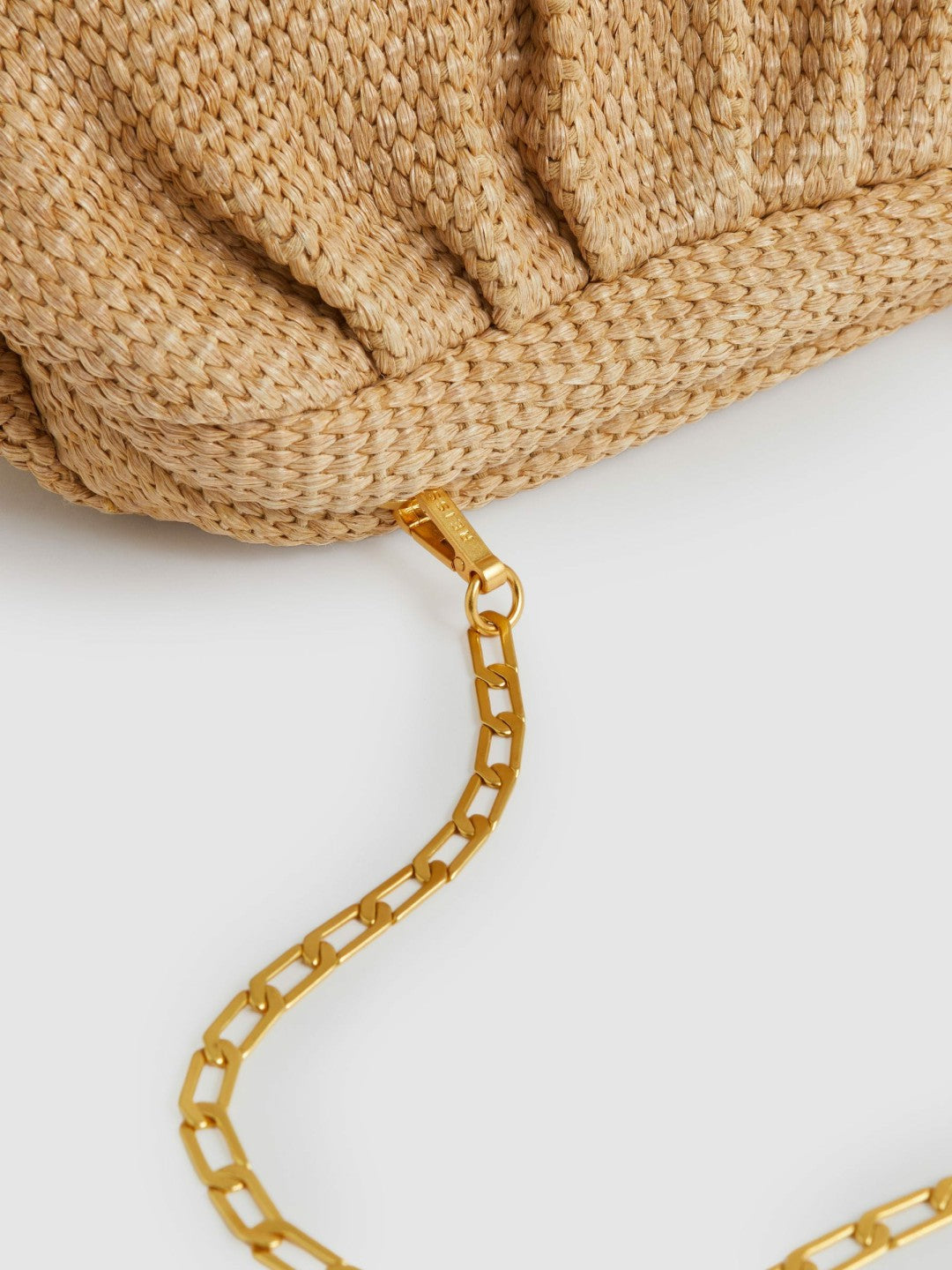 Reiss Raffia Clutch Bag in Natural