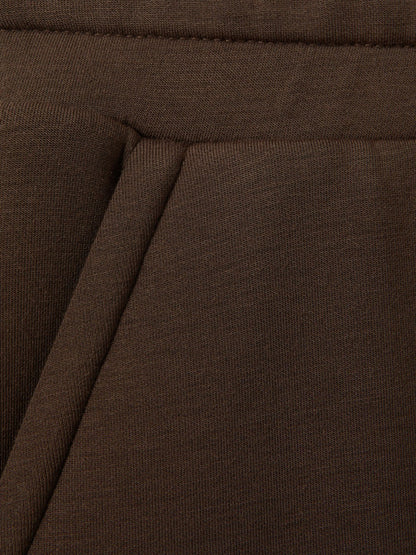 Reiss Interlock Wide-Leg Joggers in Chocolate