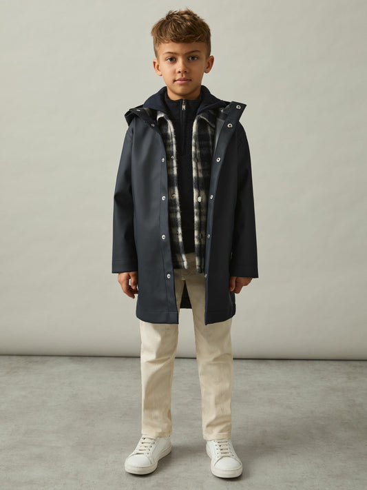 Reiss 3-9 yrs Water Repellent Hooded Coat in Navy