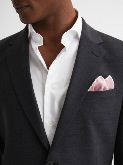 Reiss Plain Silk Pocket Square in Pink