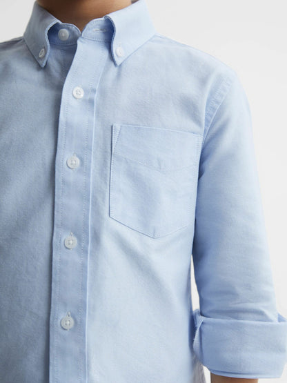 Reiss 4-9 yrs Button Down Oxford Shirt in Soft Blue