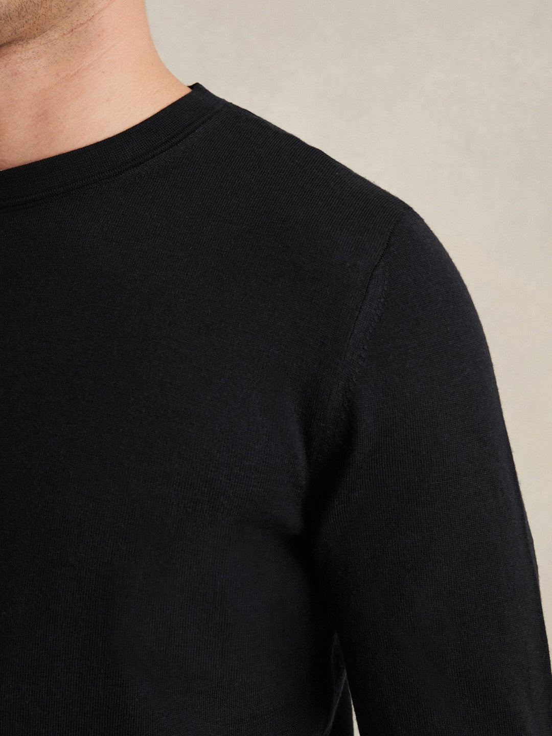 Reiss Merino Wool Crew Neck Jumper in Navy