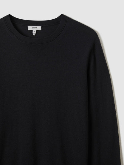 Reiss Merino Wool Crew Neck Jumper in Navy