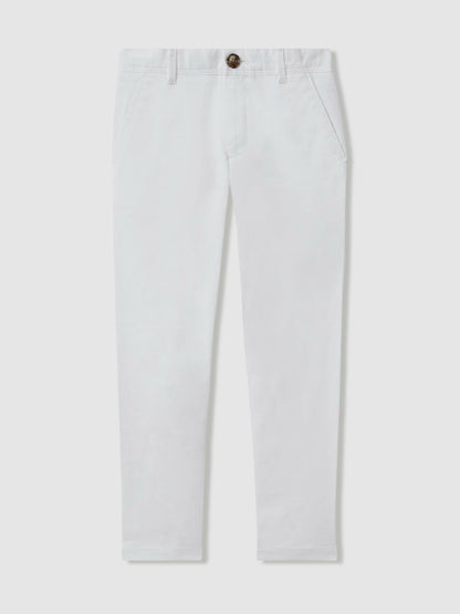 Reiss 9-14 yrs Slim Fit Casual Chinos in White