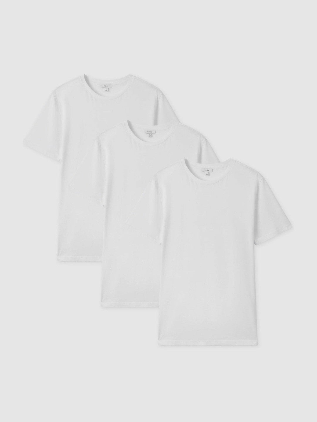 Reiss Cotton-Jersey Crew-Neck T-shirts 3 Pack in White