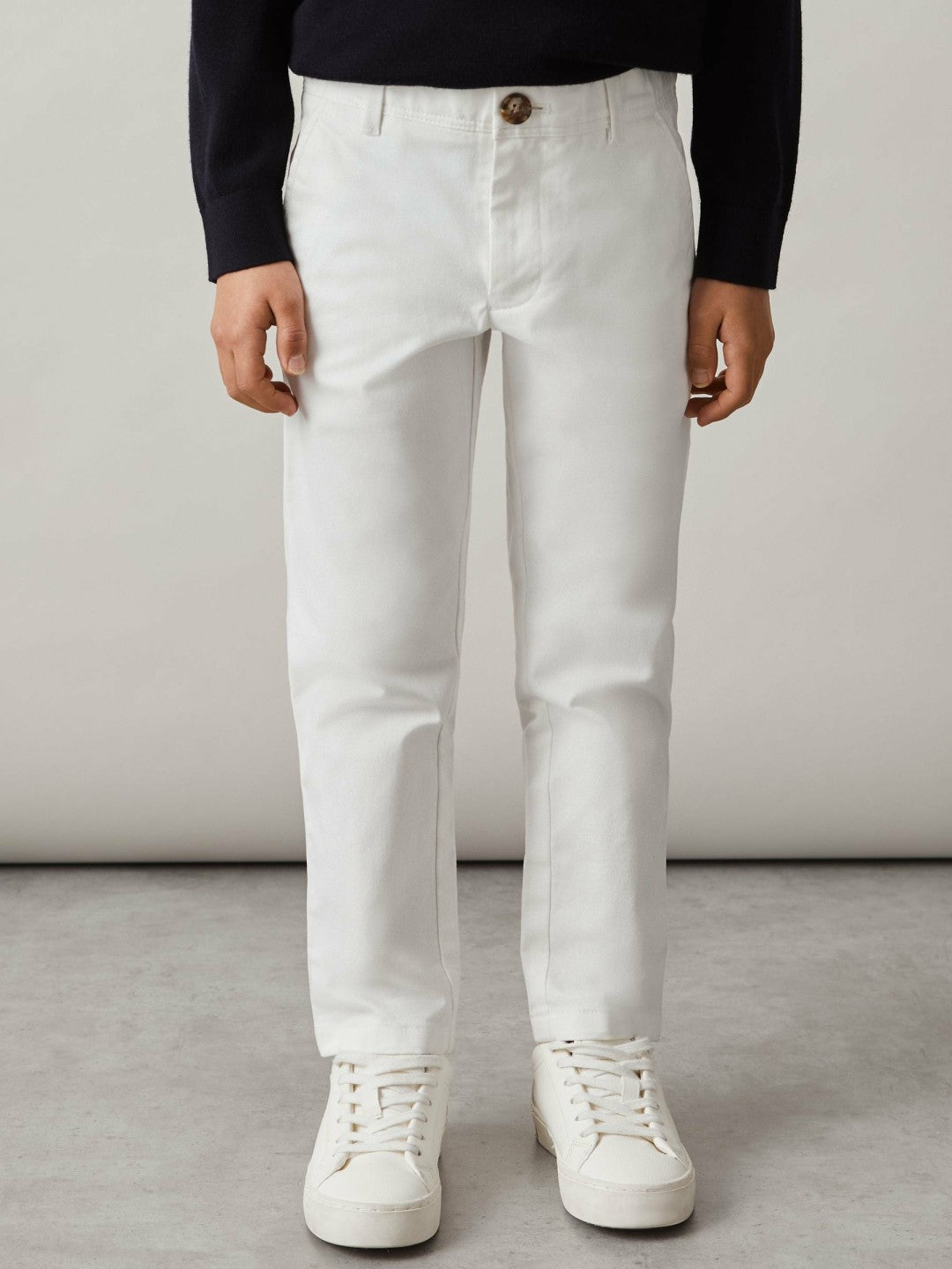 Reiss 3-9 yrs Slim Fit Casual Chinos in White