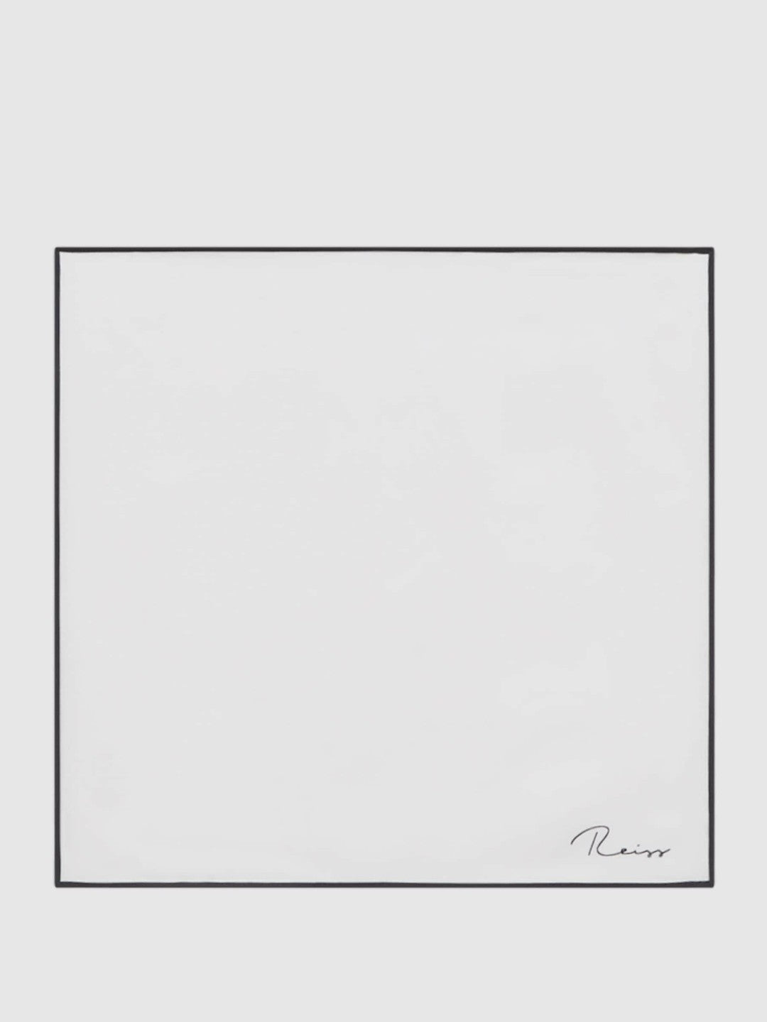 Reiss Plain Silk Pocket Square in White