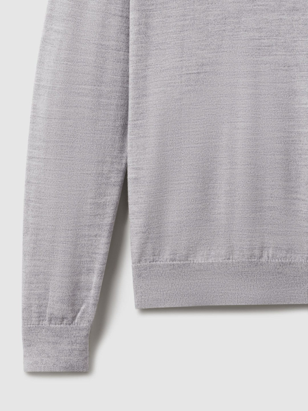 Reiss Merino Wool Crew Neck Jumper in Soft Grey Mouline