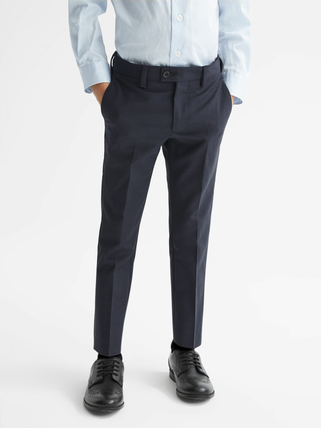 Reiss 4-9 yrs Wool-Blend Suit Trousers in Navy
