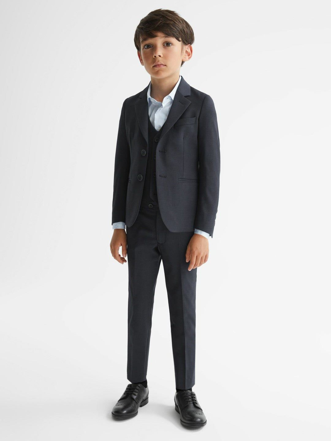 Reiss 4-9 yrs Wool-Blend Suit Trousers in Navy