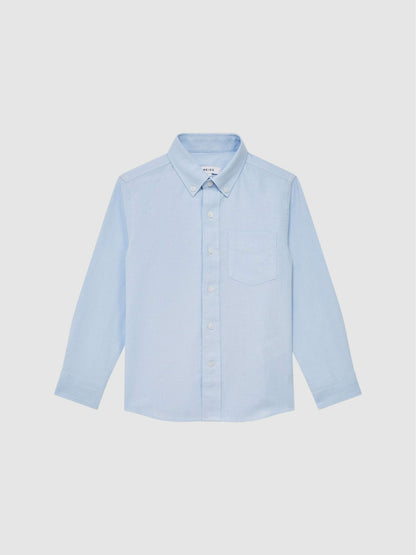 Reiss 3-9 yrs Button Down Oxford Shirt in Soft Blue