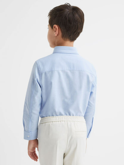 Reiss 3-9 yrs Button Down Oxford Shirt in Soft Blue