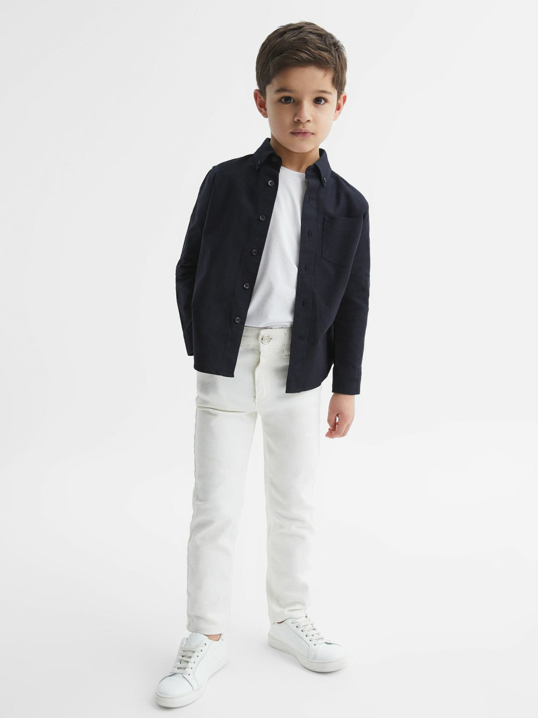 Reiss 9-14 yrs Button Down Oxford Shirt in Navy