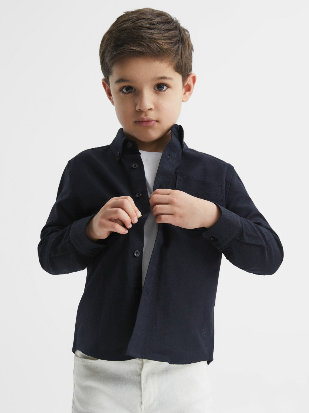 Reiss 9-14 yrs Button Down Oxford Shirt in Navy