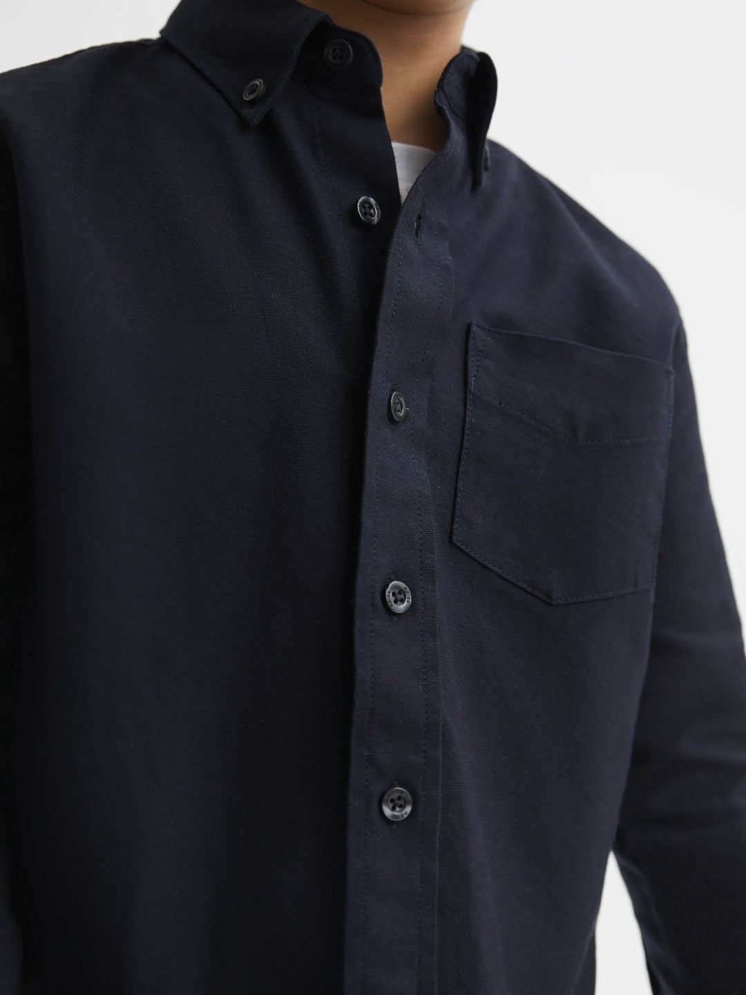Reiss 9-14 yrs Button Down Oxford Shirt in Navy