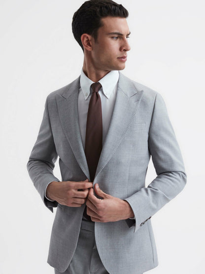 Reiss Textured Silk Blend Tie in Burgundy