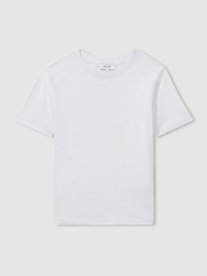 Reiss 9-13 yrs Crew Neck T-Shirt in White