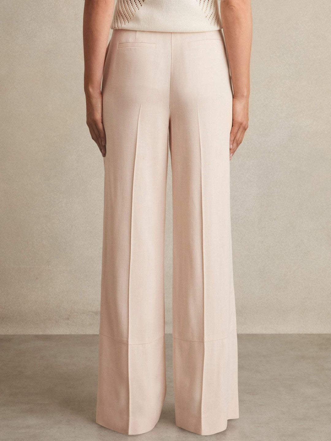 Reiss Petite Wide-Leg Suit Trousers in Pink