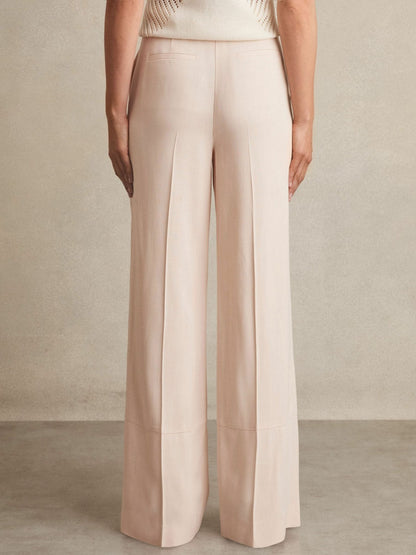 Reiss Petite Wide-Leg Suit Trousers in Pink
