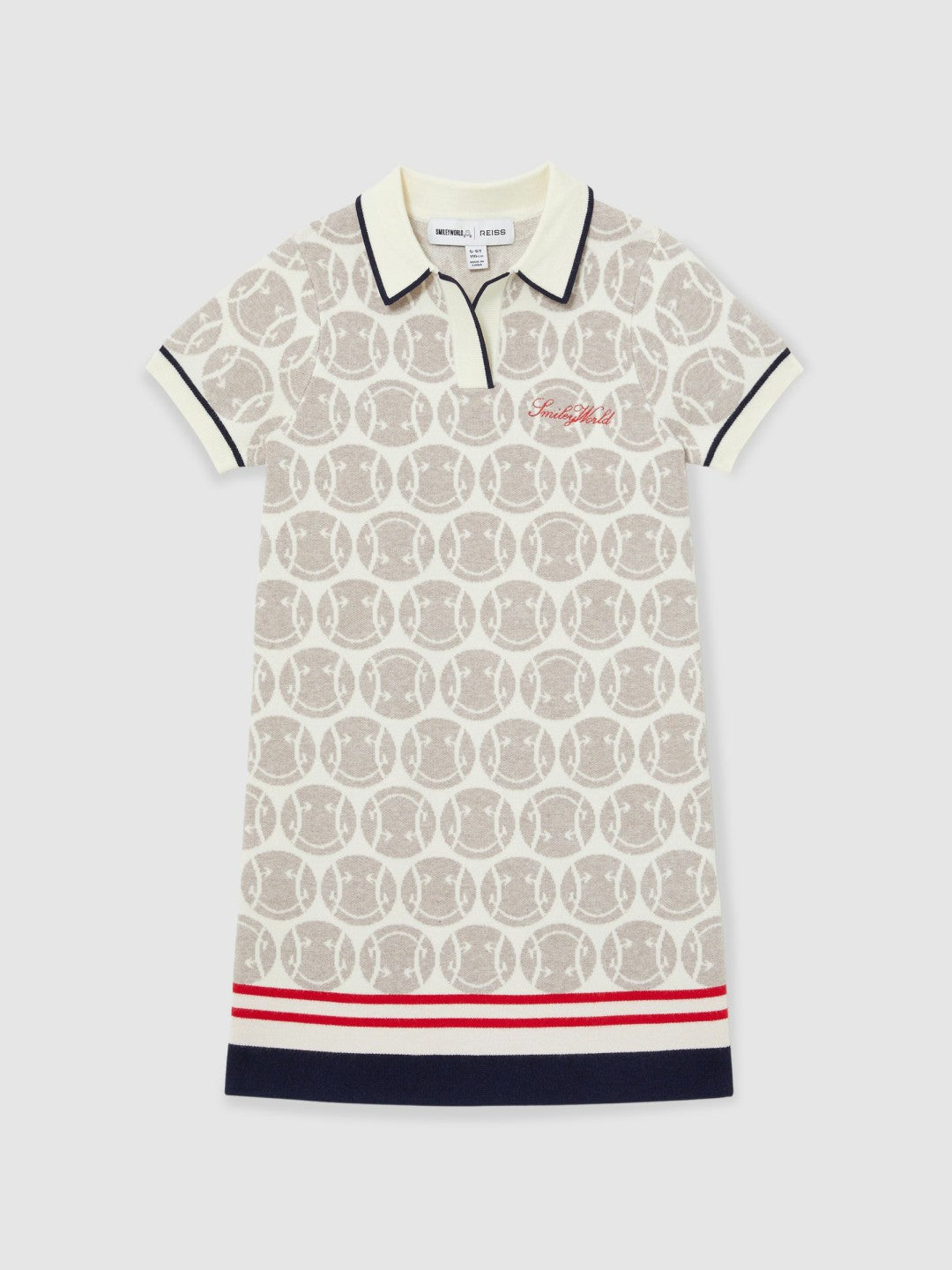 Reiss 13-14 yrs SmileyWorld Knitted Polo Dress in Off White