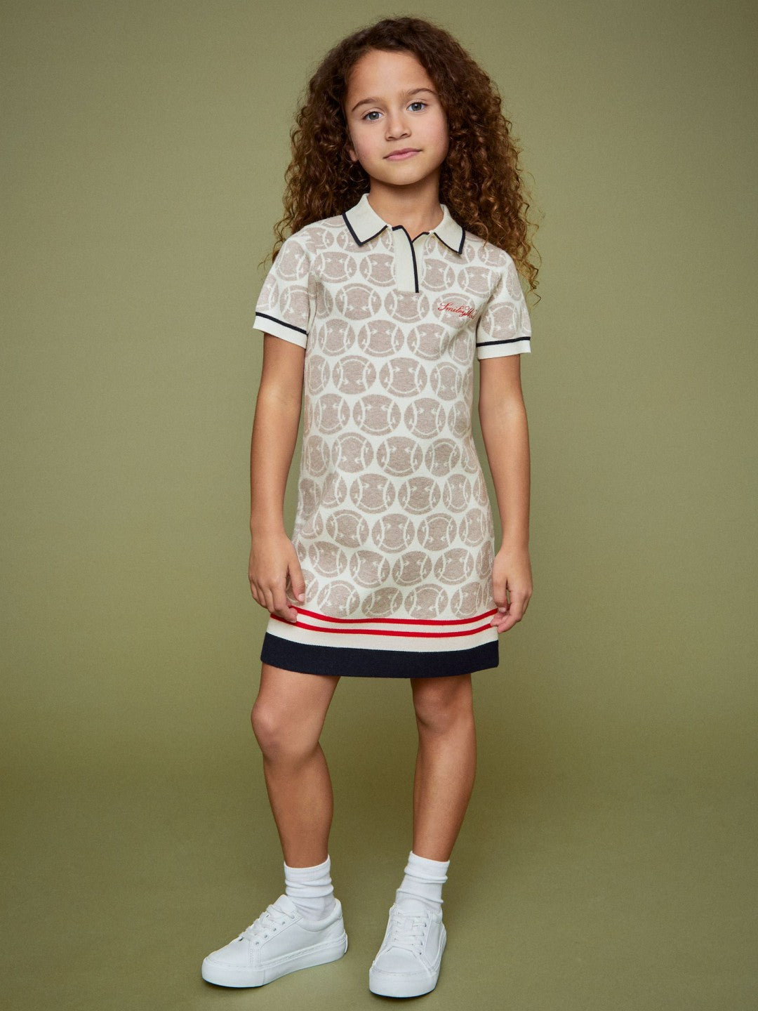 Reiss 13-14 yrs SmileyWorld Knitted Polo Dress in Off White