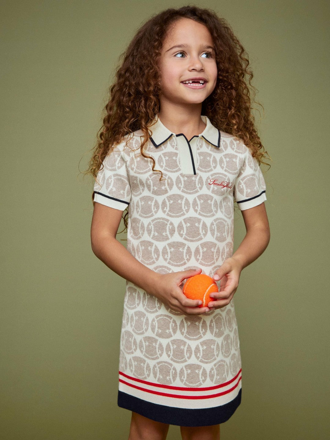 Reiss 13-14 yrs SmileyWorld Knitted Polo Dress in Off White