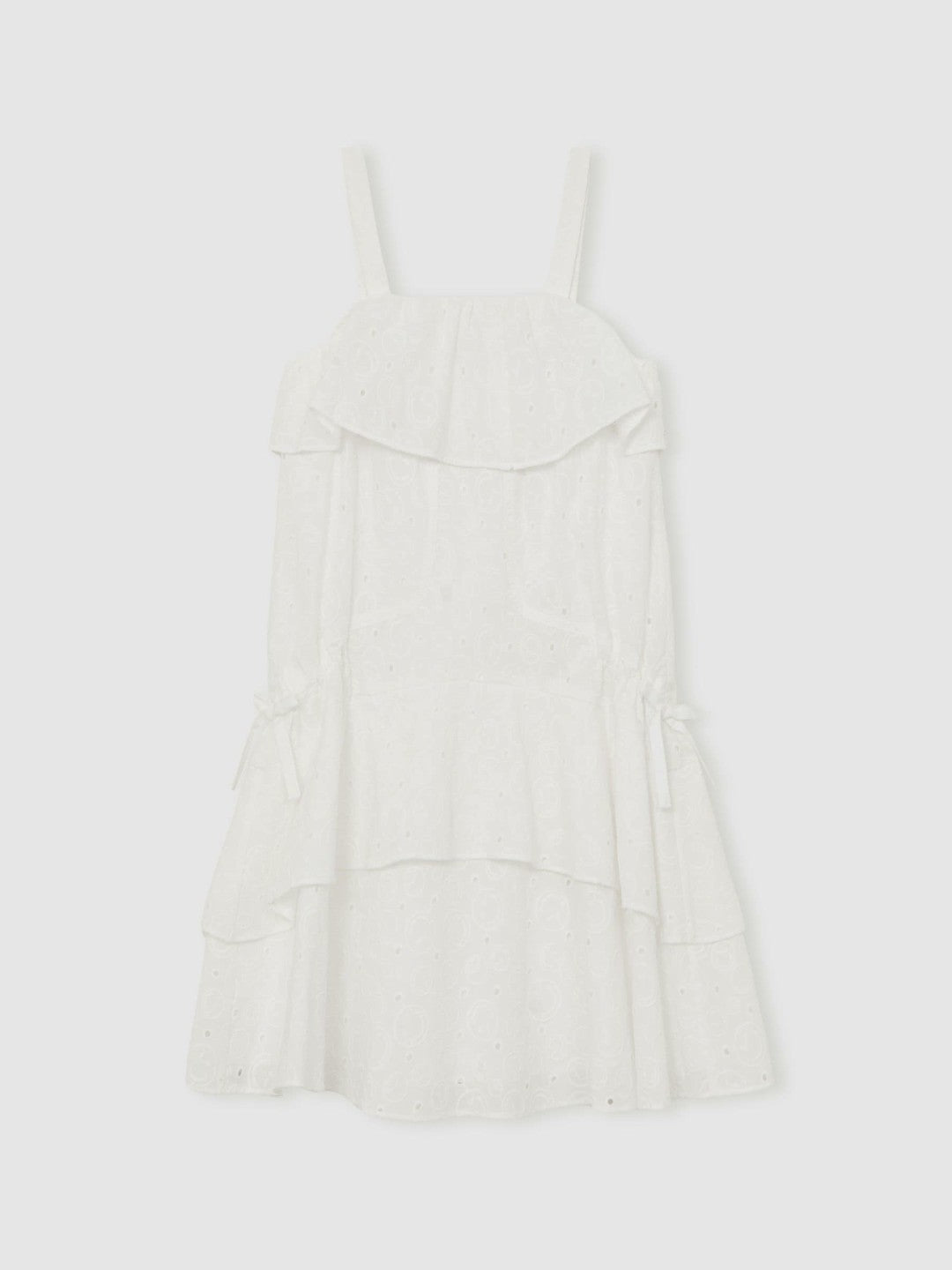 Reiss 13-14 yrs SmileyWorld Broderie Logo Dress in Ivory