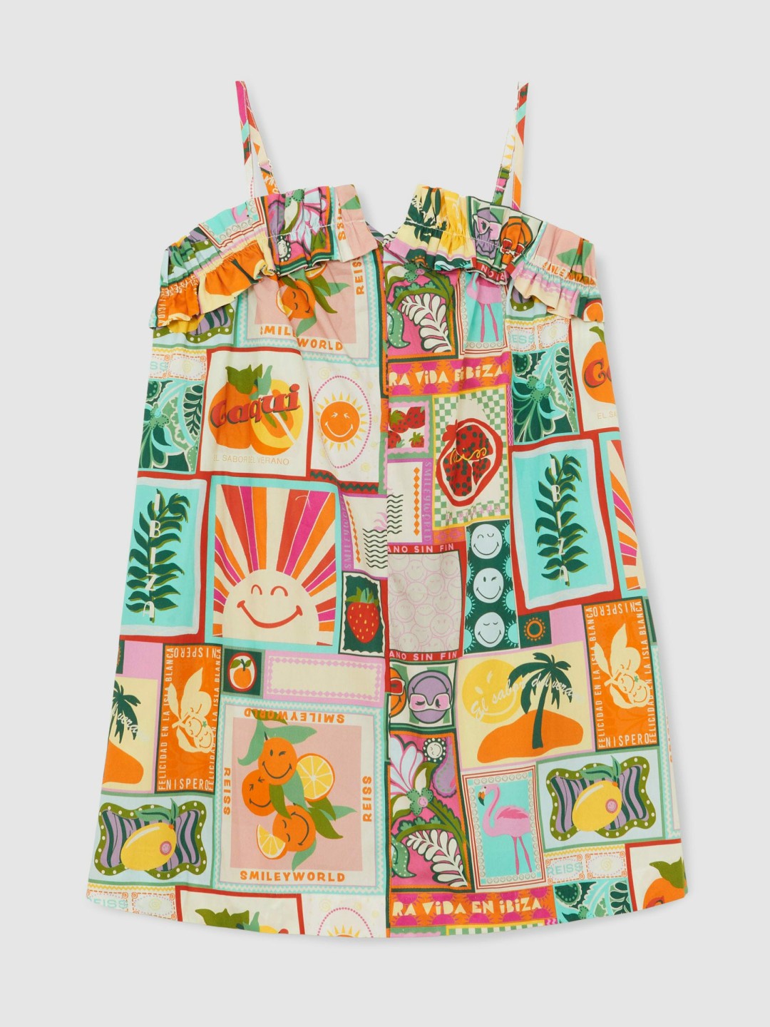 Reiss 4-9 yrs SmileyWorld Motif-Print Dress in Multi