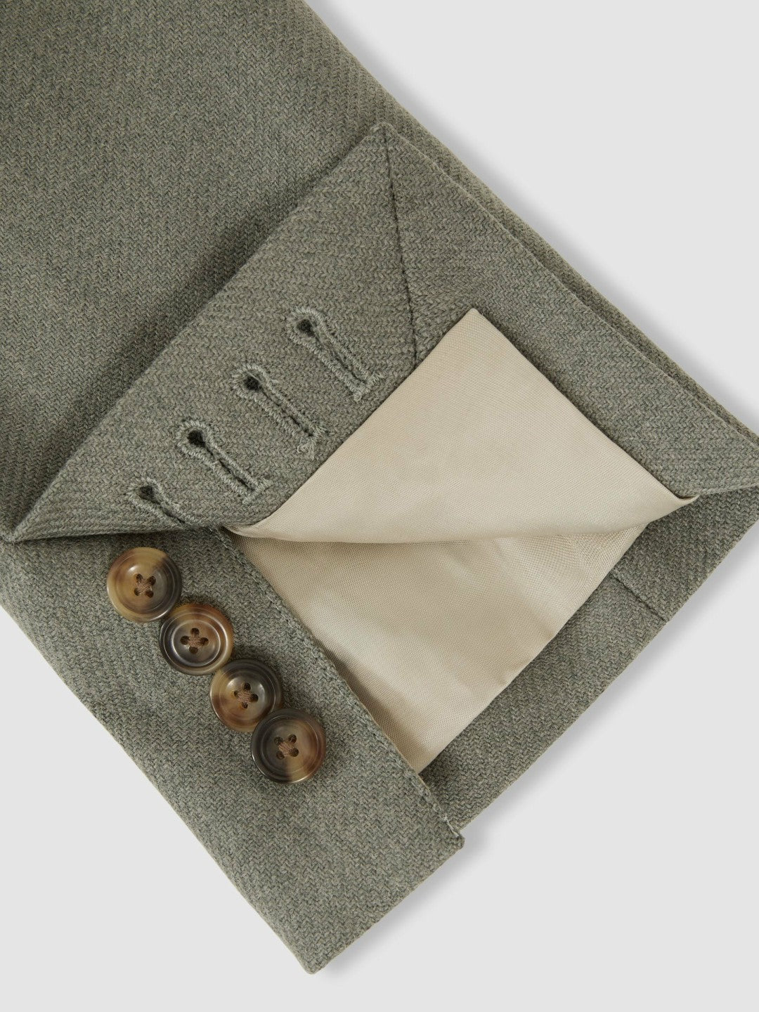 Reiss Wool-Blend Single-Breasted Blazer Slim-Fit in Sage Green