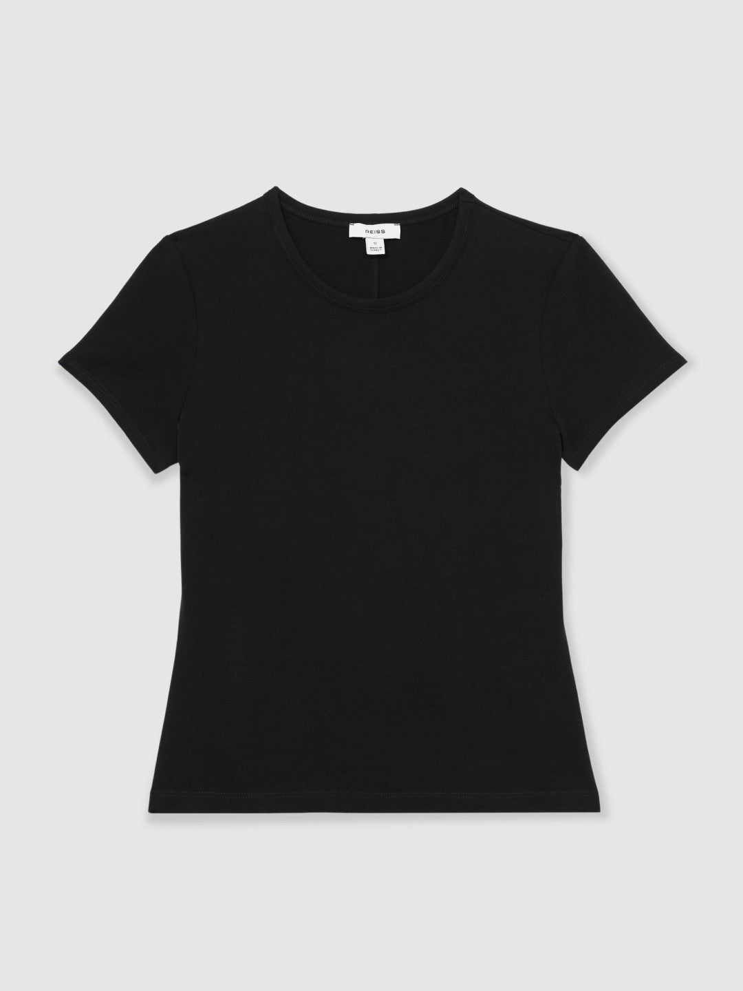 Reiss Stretch-Cotton Crew-Neck T-Shirt in Black