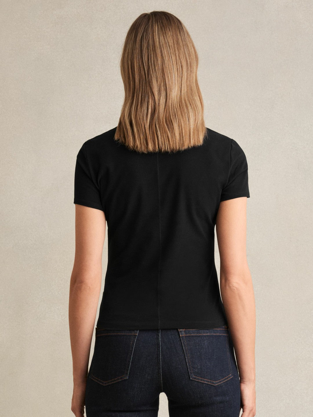 Reiss Stretch-Cotton Crew-Neck T-Shirt in Black